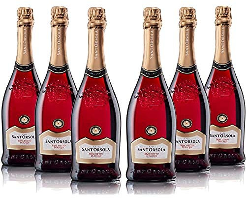 Casa Sant'Orsola - Vino Spumante Brachetto d'Acqui D.O.C.G., da Uva Italiana, Gusto Avvolgente con Note di Rosa, 6x750 ml