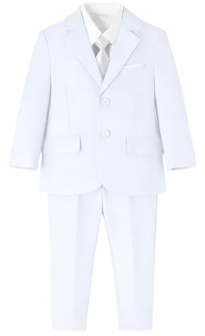 Baby Boys' White Suit Set 2T Toddler Boy Tuxedo Suits for Weddings