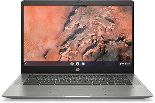 HP - PC Chromebook 14b-na0000sl Notebook, AMD Ryzen 3 3250C, RAM 8 GB, SSD 128 GB, Grafica AMD Radeon, Sistema Operativo Chrome OS, Google Play Store, Schermo 14”, Lettore Impronte Digitale, Argento