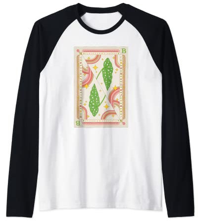 Begonia Maculata Houseplant Illustration Playing Card Design Raglan Baseball Tee