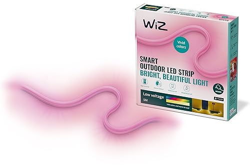 WiZ Outdoor Lightstrip Tunable White & Color, dimmbar,16 Millionen Farben, 5 Meter, smarte Steuerung per App/Stimme über WLAN, weiß