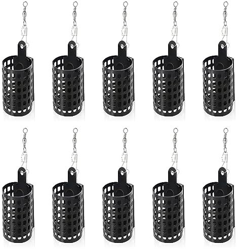 10 Stück Angeln Metallkäfig Fishing Futterkorb,Futterkorb Feeder,Futterkorb Angeln Mit Wirbel Snap,Rund Futterkorb Feeder Zubehör (30)