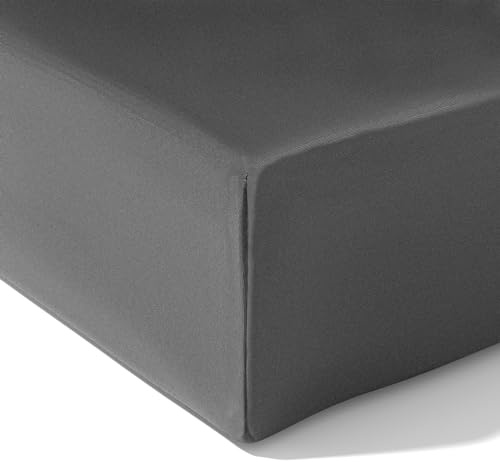 wyewye King Size Fitted Sheets, Deep Grey, 150x200 cm with 40 cm Super Deep Pocket, Microfiber Fabric Bed Fitted Sheets, Breathable, Wrinkle-resistant, Non-shrinking, Non-fading