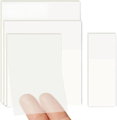PROPOG 300 Blätter Transparente Haftnotizen, Durchsichtige Transparent Sticky Notes Fünf Größen Klebezettel für Schulsachen Lehrerbedarf Büro Studium Must Haves Lernen Zubehör