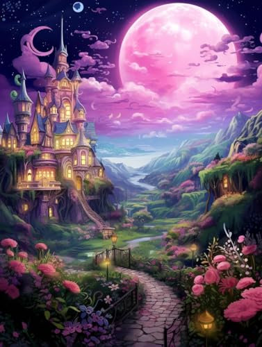 Taxpy Foto Auf Leinwand Bedruckt Wandbilder Wunderschönes Märchenschloss,50 * 70cm Wandbild Poster Kunstdruck Als Leinwandbild Wandbild Leinwandbild mit Kunstdruck