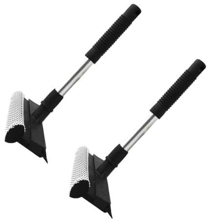 JNNJ Raclette pour Vitres de Voiture Pare-Brise, Poteau d'extension Nettoyeur Vitres avec Manche, Nettoyage de Vitres 2 en 1 avec Raclette et éponge, Lavage Télescopique pour Pare-Brise Voiture
