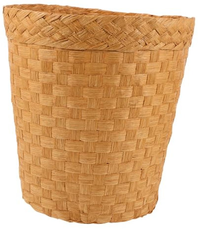 Zerodeko Panier De Rangement Multifonction Bambou Tissé Pour Bureau Et Cuisine Corbeille Style Pastoral Pour Déchets Et Accessoires Maison