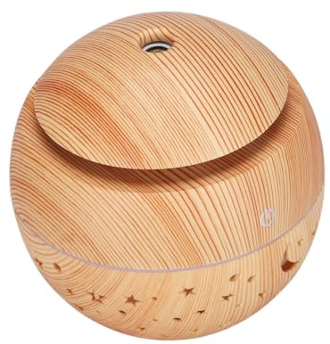 Humidificador Difusor de Aroma Redondo 130ml Pp Abs | Patrones Calados, Carga Usb, Fácil de Usar, Portátil para Dormitorio y Oficina