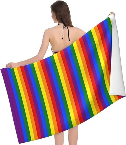 okoikfc 3D Strandtuch 100x200 cm Regenbogen Badetuch Groß Regenbogen Microfaser Handtücher Weich Schnell Trocknen Strandhandtuch Herren Frauen Badetücher, Strandtücher Strandlaken Handtuch A1979