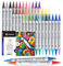 Artecho 72 Farben 36 Stück Acrylstifte Wasserfester Fine Tip Marker mit doppelten Enden für Rock Painting, Glas, Papier, Holz, Ei, Leinwand, Keramik, Stoff, Leder, DIY Crafts