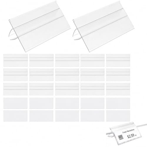 Etikettenhalter zum Klemmen 50 x 80 mm Transparent Preisschilder