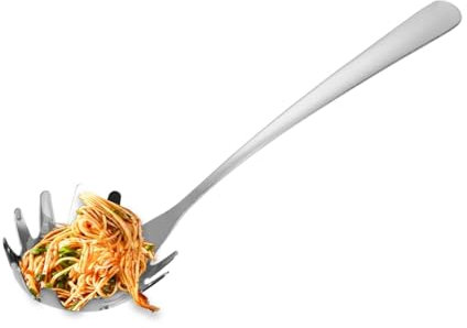 Cuchara de pasta de acero inoxidable, colador de fideos, servidor de espaguetis, colador de fideos de cocina duradero, cuchara de espagueti multifuncional, utensilio de servir fácil de usar para