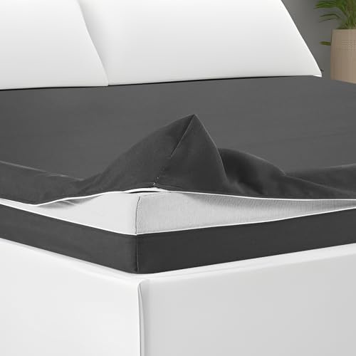 HunnmingRe Zippered Mattress Fitted Protector Deep Mattress Encasement Soft Zipper Fitted Sheet Microfiber Bed Sheet Cover for Bed(Dark Gray,Queen,6-8in)
