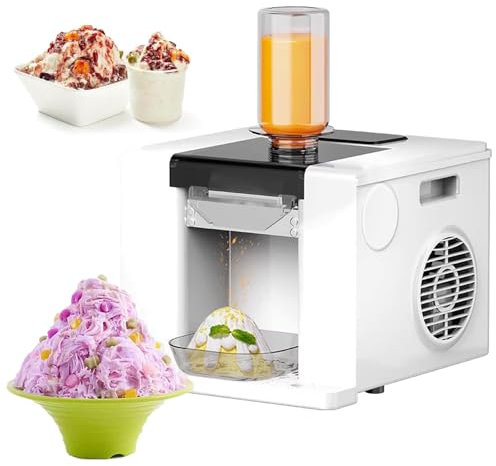 Máquina Automática De Hielo Raspado Eléctrica, 60 Kg/Día, Trituradora De Hielo Eléctrica De Acero Inoxidable, para El Hogar, Restaurante, Fiestas, Tiendas De Té con Leche, Food Trucks, Etc,White