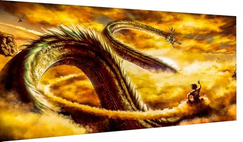 CanvasSoul Wandbild modern – Anime Kunstdruck | Wanddeko für Wohnzimmer & Büro | Dragon Ball DBZ Son Goku | Hochwertige Leinwandbilder A3190 (Mehrfarbig, 80 x 40 cm, Poster ohne Rahmen)