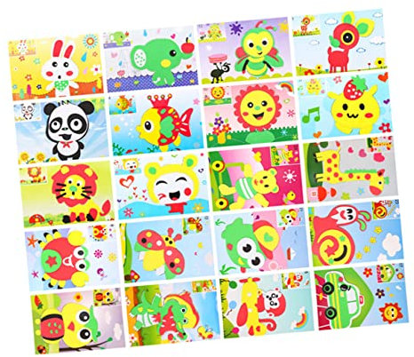 IMIKEYA 20 Stück Kreative Eva Aufkleber für DIY Bastelmaterial für Kleinkinder Selbstklebende Eva Sticker Vielseitig Einsetzbar für Bastelprojekte und Dekoration Zufälliger Stil