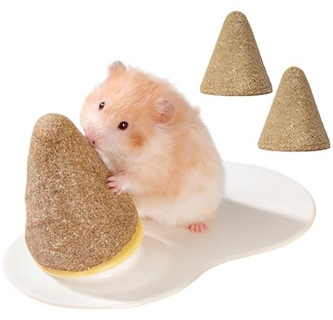 Generisch Igelbett,Kühlmatte aus Keramik Hamsterbett - Kegelförmige Kühlmatte als Landschaftsdekoration inklusive Nagestangen für Igel, Eichhörnchen, Frettchen und Chinchilla zum Knabbern