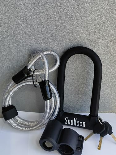 SunMoon Bike Lock Heavy Duty with Shackle and Mount Holder Anti Theft Bicycle U Locks for Mountain Bike, Road Bike, Electric Bike, Folding Bike