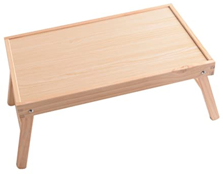 Angoily Escritorio Portátil De Madera Maciza 48x30 Cm Mesa Plegable Multifuncional para Cama y Sofá Bandeja De Servicio para Desayuno y Trabajo