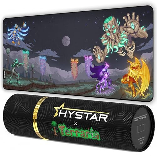 Hystar® x Terraria | Extended Gaming Mouse Pad | XXL 36 x 16 | 5mm Thick, Waterproof Surface, Smooth Polyester Fabric, and Natural Rubber Base (Moon Lord)