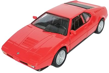 BMW M1 Modellauto 11,8cm Modell Auto aus Metall mit Rückzugmotor Spielzeugauto Spielzeug 4-Farben Welly 54 (Rot)