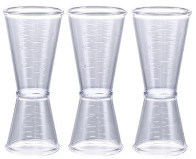3PCS Plastic Double Sided Jigger Cup 40ml 20ml Dual Head Cocktail Measure Bar Tools for Bartending Party Home Kitchen Use