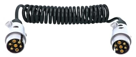 Carpoint | Anhänger Spiral-Verlängerungskabel | 7-polige Stecker | Flexibles Kabel | 0,5 mm² | Verlängerbar von 26 cm auf 3 Meter | Ideal für Anhänger und Wohnmobile