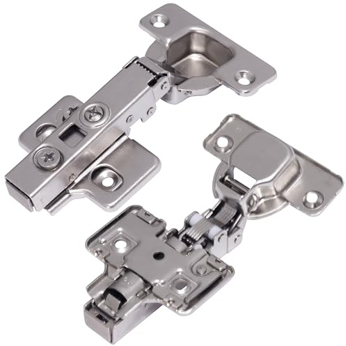 AERZETIX - C41043 - lot de 4 Charnière invisible clipsable pour portes de meuble - aver amortisseur et réglage 3D - à recouvrement total/en applique - ouverture 110° - ouverture de montage 35 mm
