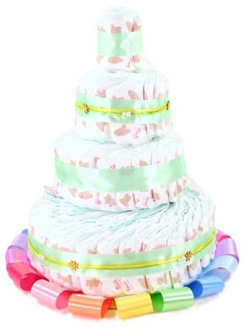 Torta di Pannolini 4 Piani Multicolor