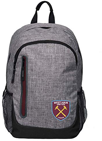 FOCO Unisex grå ryggsäck ryggsäck (paket med 1), West Ham United, 44 cm, Avslappnad