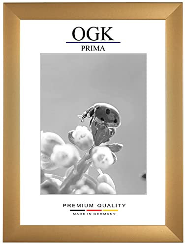 Online-GalleryKing Holz Bilderrahmen 23 x 29 cm in Gold schlicht | Foto | Poster | Puzzle | Galerie | Rahmen