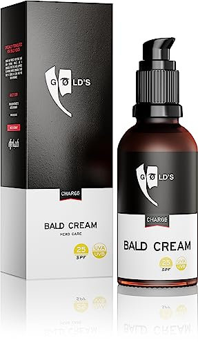 GØLD's BALD CREAM Glatzencreme mattierend | 50 ml | Sonnenschutz LSF 25 UVA & UVB Filter | Glatzen Pflege für Männer nach dem Rasieren | Glatze Creme | frei von Octocrylenen