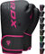 RDX Kinder Boxhandschuhe für Muay Thai Kickboxen Sparring, Maya Hide Leder Kara Junior Boxing Gloves, Sandsack Boxsack Punchinghandschuhe, Kickboxhandschuhe MMA Kampfsport Training Schwarz 6oz