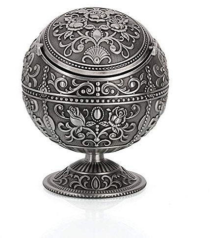 Riesiger Korb AM54 - Vintage Windaschenbecher mit Deckel Metall Tragbarer Zigaretten Aschenbecher für draußen drinnen und draußen
