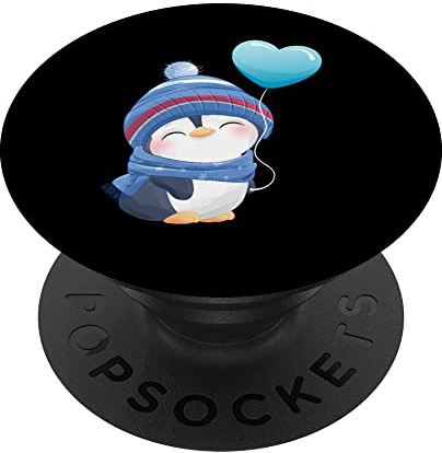 PopSockets Ballonschal Kalte Mütze Herz Freeze Pinguine Flipper Pinguin PopSockets mit austauschbarem PopGrip