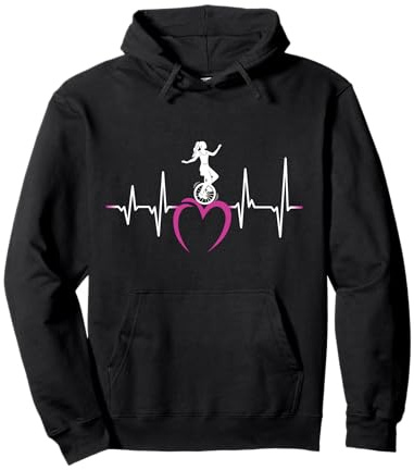 Einrad Einradfahrerin Herzschlag Zirkus Mädchen Einrad Pullover Hoodie