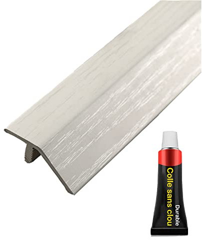 LAIDEPA Abdeckleisten Für Fußböden, Innen Außen Dekorativ Mit Holzmaserung Übergangsschiene, PVC Selbstklebend Übergangsprofil, Ohne Bohren,Schnelle Montage,Weiß,95cm (37.4in)
