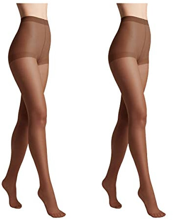 Conte elegant 2er-Pack langlebige Damenstrumpfhose Halbmatt - SOLO 20 DEN - Damen Feinstrumpfhose Strumpfhose mit markiertem Höschenteil - Einfarbig Farbe Mocca Größe 4