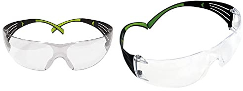 3M Schutzbrille SecureFit sf410as Sicherheit Gläser, kratzfest, I/O Spiegel Objektiv & Schutzbrille SF401AF, klar – Arbeitsschutzbrille mit Anti-Fog- & Anti-Scratch-Beschichtung