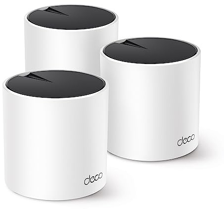 TP-Link AX3000 Whole Home Wi-Fi 6 Mesh System (Deco X55 Pro) sUp to 6500 Sq.Ft. × WAN/LAN Ports Wired Ethernet Back