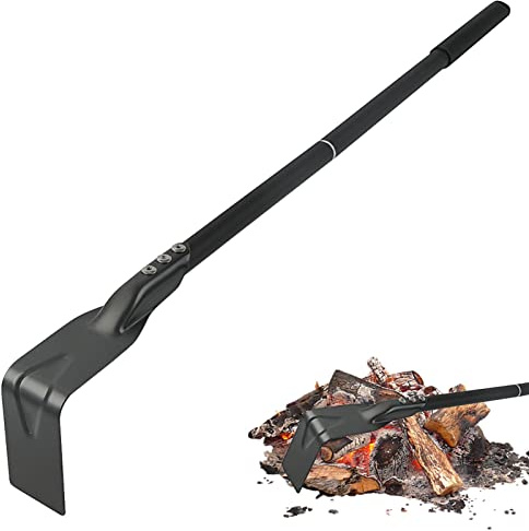 Bavokon Rastrello per cenere per forno a pizza,Raschietto per cenere a manico lungo - Cenere rastrello Carbone Legno BBQ, Forno Pizza Gril Bollitore Carbonio
