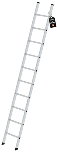 PROREGAL Sprossen-Anlegeleiter ohne Traverse | 10 Sprossen | Leiter, Teleskopleiter, Trittleiter, Bockleiter, Sprossen-Doppelleiter