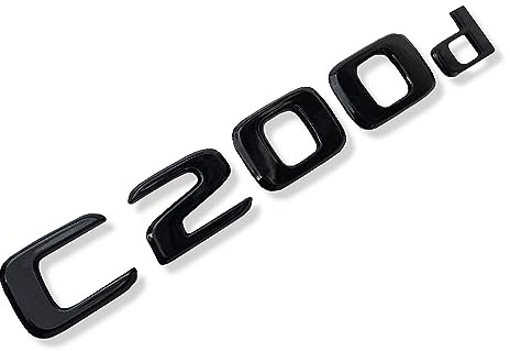 MCK Auto - C200d Schwarz glänzend vorne hinten Kotflügel Schwarz Abzeichen Logo Stiefel Emblem Aufkleber Tuning