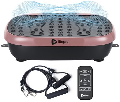 Lifepro Travel Vibration Exercise Board, Vibration Platform, Vibration Plate, Full Body Vibration Plate Platform with Resistance Bands