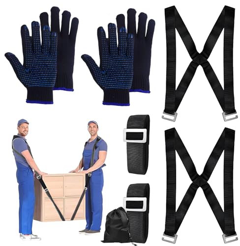 longziming 2 Stück Tragegurte Umzug Möbel Set, 2 Personen Transportgurt Professionellen, für Waschmaschine, Klavier, Möbel, Schwere Gegenstände, 200kg Ready Lifter, Shoulder und Arm Kreuztragegurt