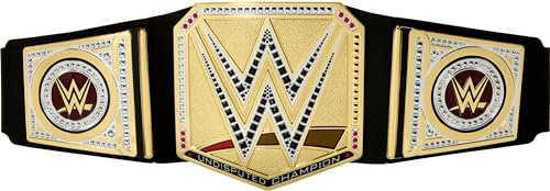 Mattel WWE-mästerskapsbälte, Undisputed WWE Universal Championship-bälte för rollekar och utklädnad, 91,5cm läderliknande bälte med engångsjustering, HYJ35