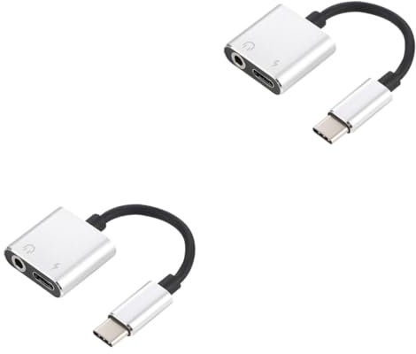 Angoily 2st USB Kopfhörer Adapter Gib c An Aux USB-c-kopfhöreradapter Mit Ladefunktion USB-c Zu USB-c Auf 3,5-mm-audioadapter Auf USB-c Telefon Adapterkabel