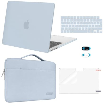 MOSISO Compatible with MacBook Air 13 inch Case M5 M4 M3 M2, Baby Blue