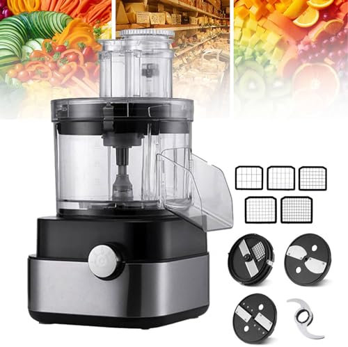 Hydravex Tritatutto per Verdure Commerciale, Tritatutto Elettrico per Verdure, 600 W, grattugia Professionale per Verdure, capacità 5000 ml, frullatore tritacarne Multifunzionale con 5 Tipi di stampi