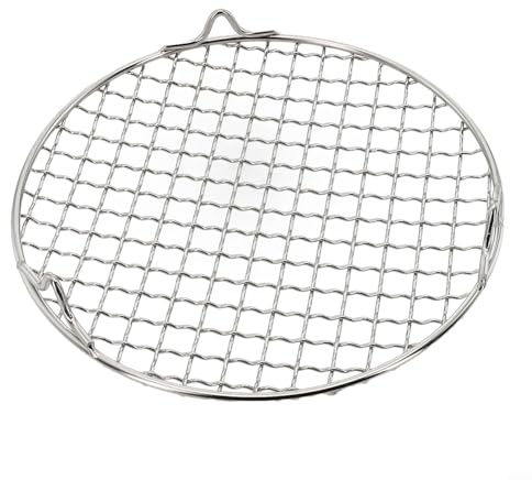 Gettimore 304 Edelstahl Grillrost rund mit Bein 15cm/20cm/25cm/30.5cm/35cm Durchmesser für Holzkohlegrill, Grillrost, geeignet für verschiedene Herde (20cm)